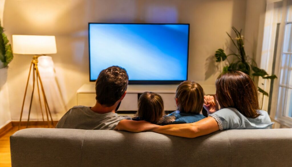 family-watching-something-on-qled-tv